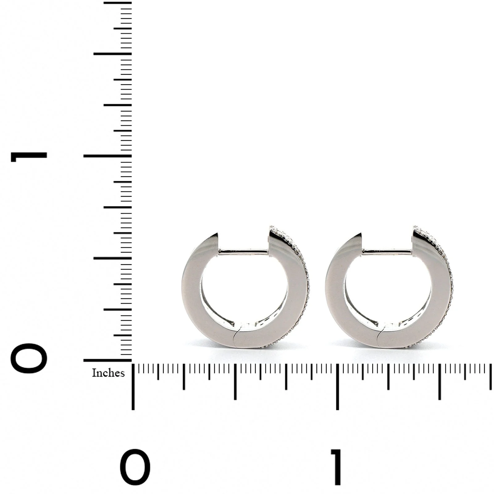 Roberto Coin 18K White Gold Pois Mois Luna Diamond Huggie Earrings - Image 2