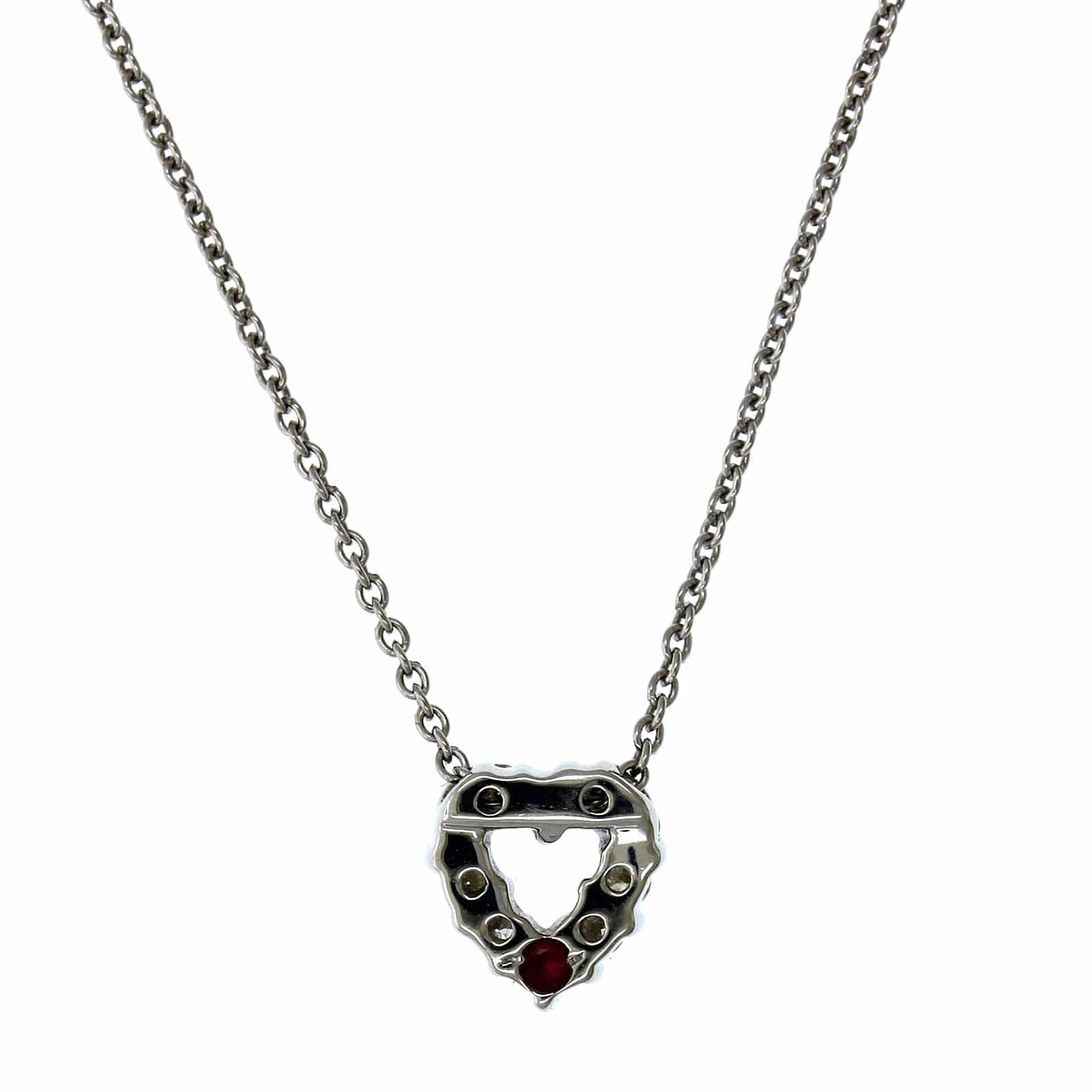Roberto Coin 18K White Gold Small Diamond Heart Necklace - Image 2