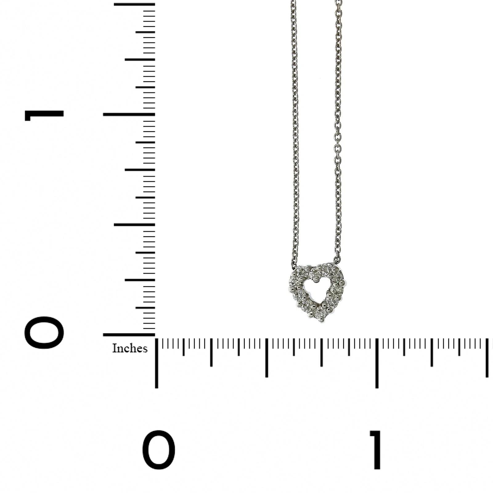Roberto Coin 18K White Gold Small Diamond Heart Necklace - Image 4