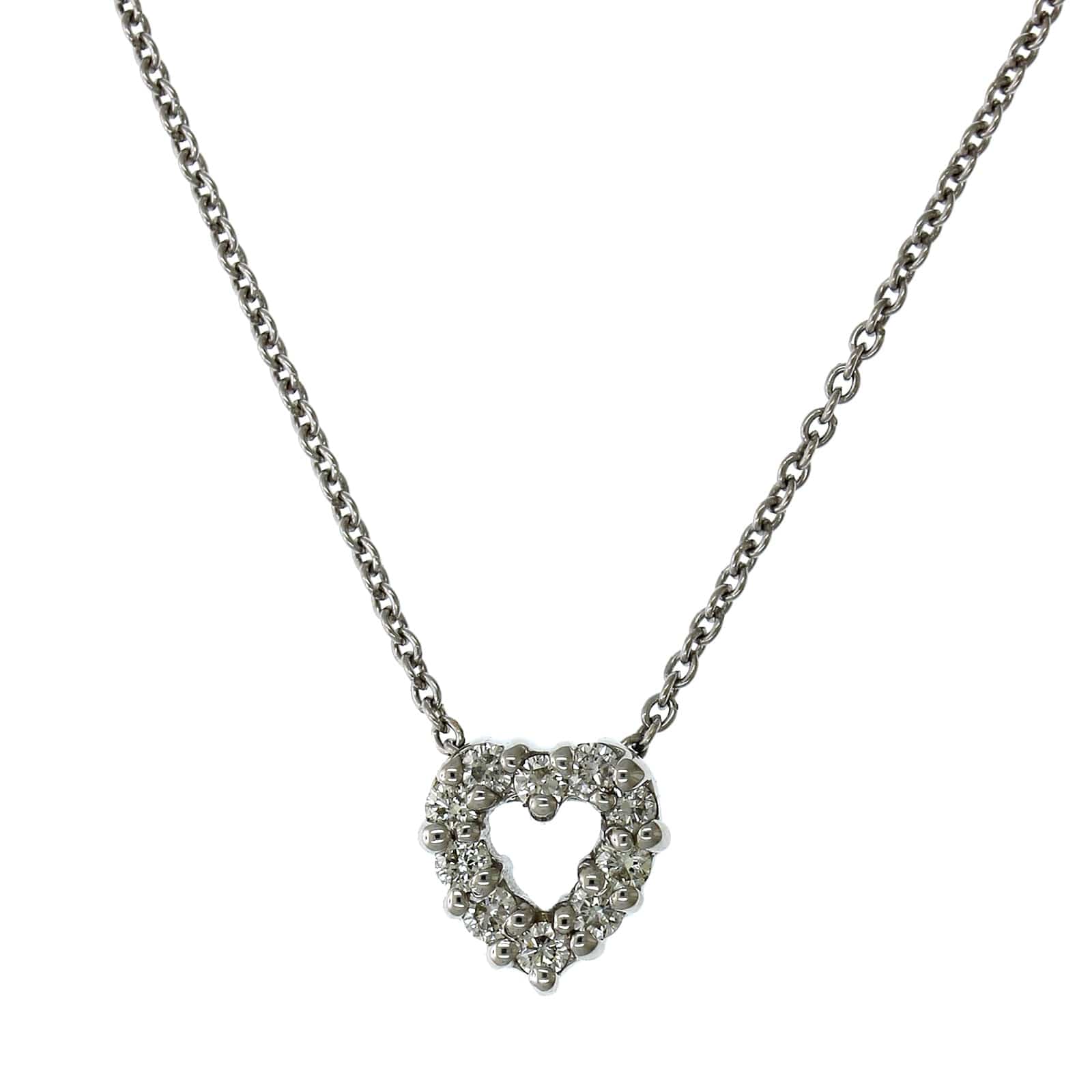 Roberto Coin 18K White Gold Small Diamond Heart Necklace - Image 5