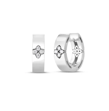 Roberto Coin 18K White Gold Verona Diamond Huggie Earrings