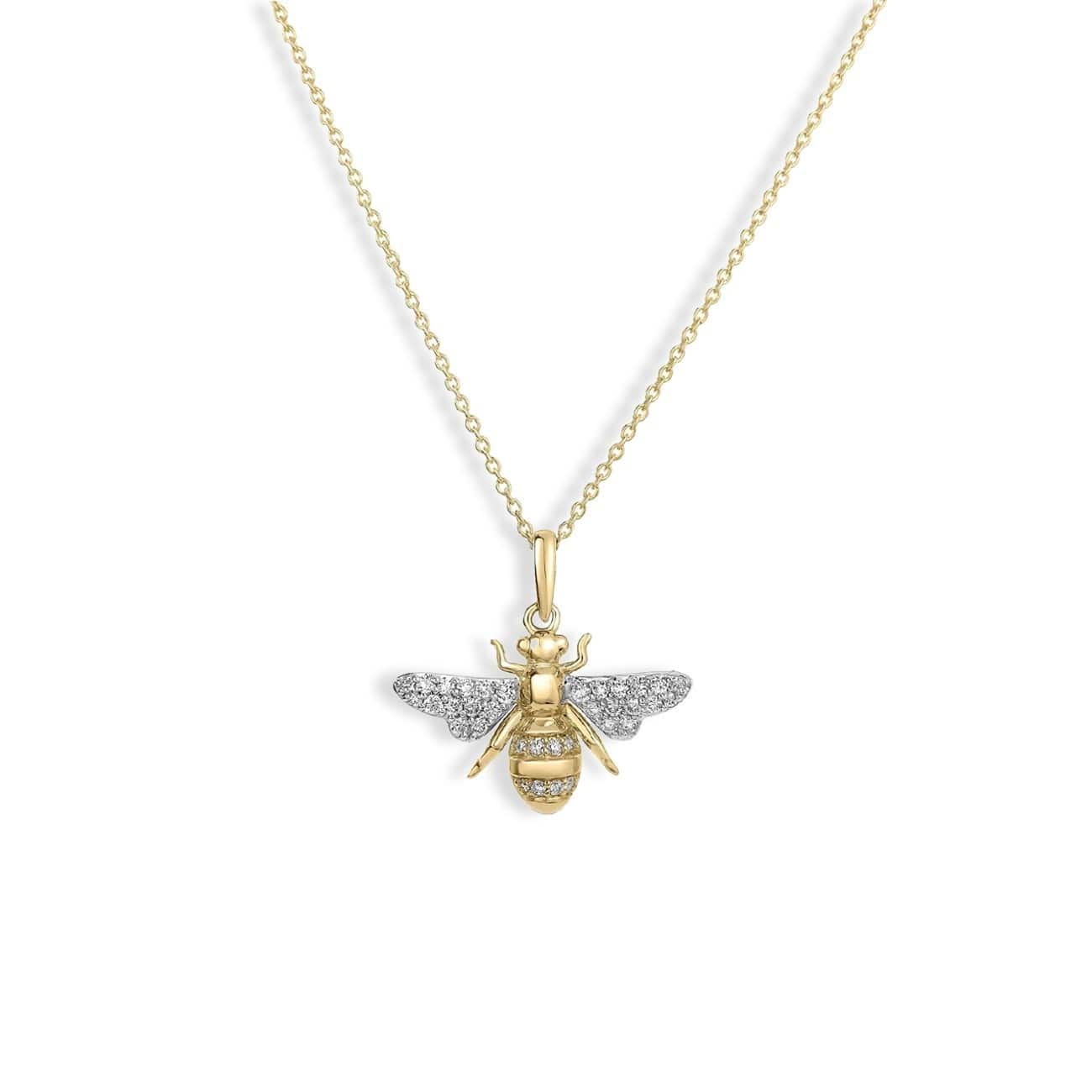 Roberto Coin 18K Yellow and White Gold Diamond Bumble Bee Pendant Necklace