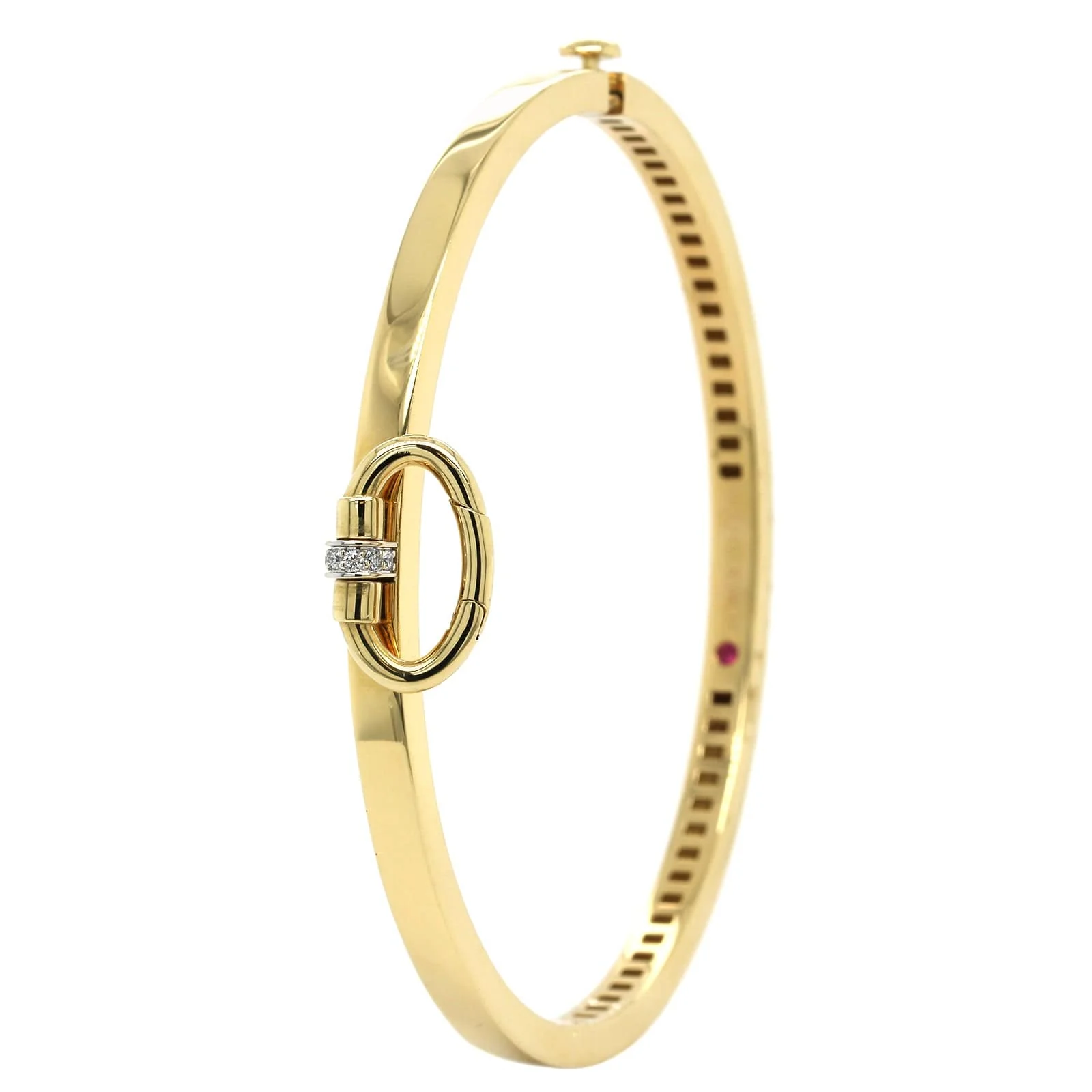 Roberto Coin 18K Yellow Charm Holder Diamond Bangle - Image 3