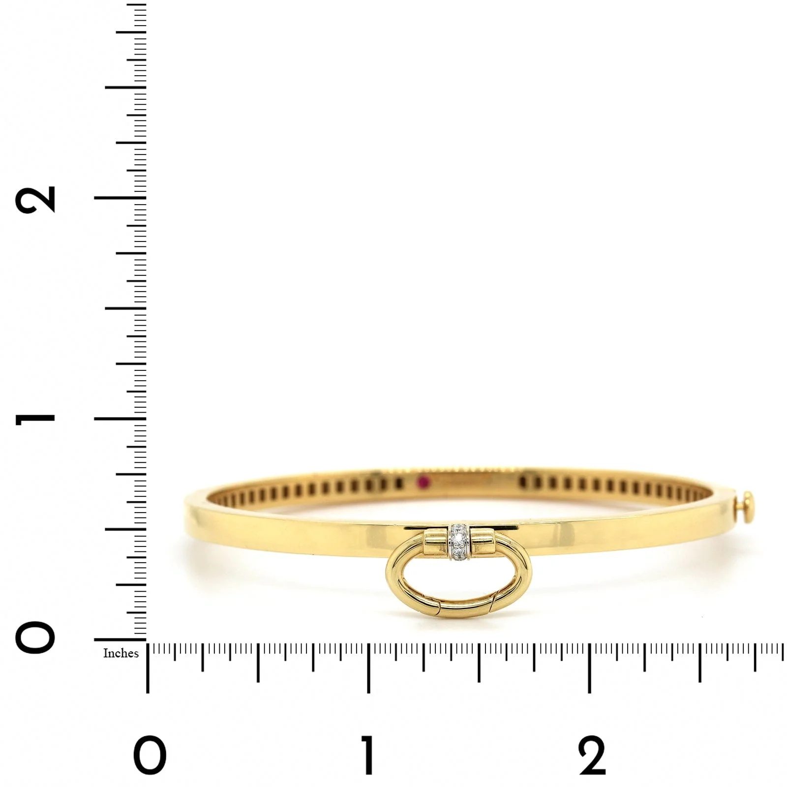 Roberto Coin 18K Yellow Charm Holder Diamond Bangle - Image 4