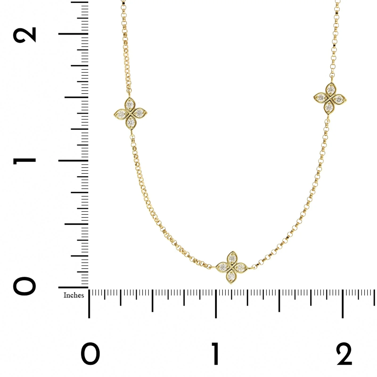 Roberto Coin 18K Yellow Gold 5 Station "Love by The Inch" Diamond Necklace - Image 3