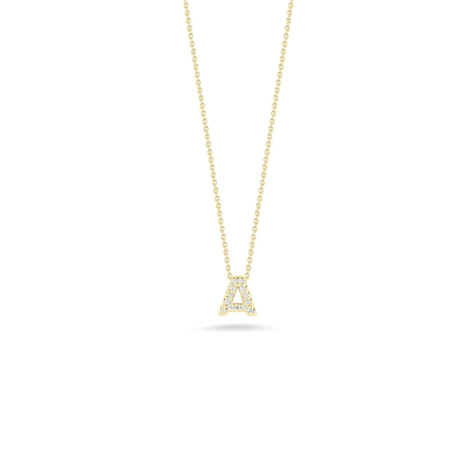 Roberto Coin 18K Yellow Gold "A" Initial Diamond Necklace