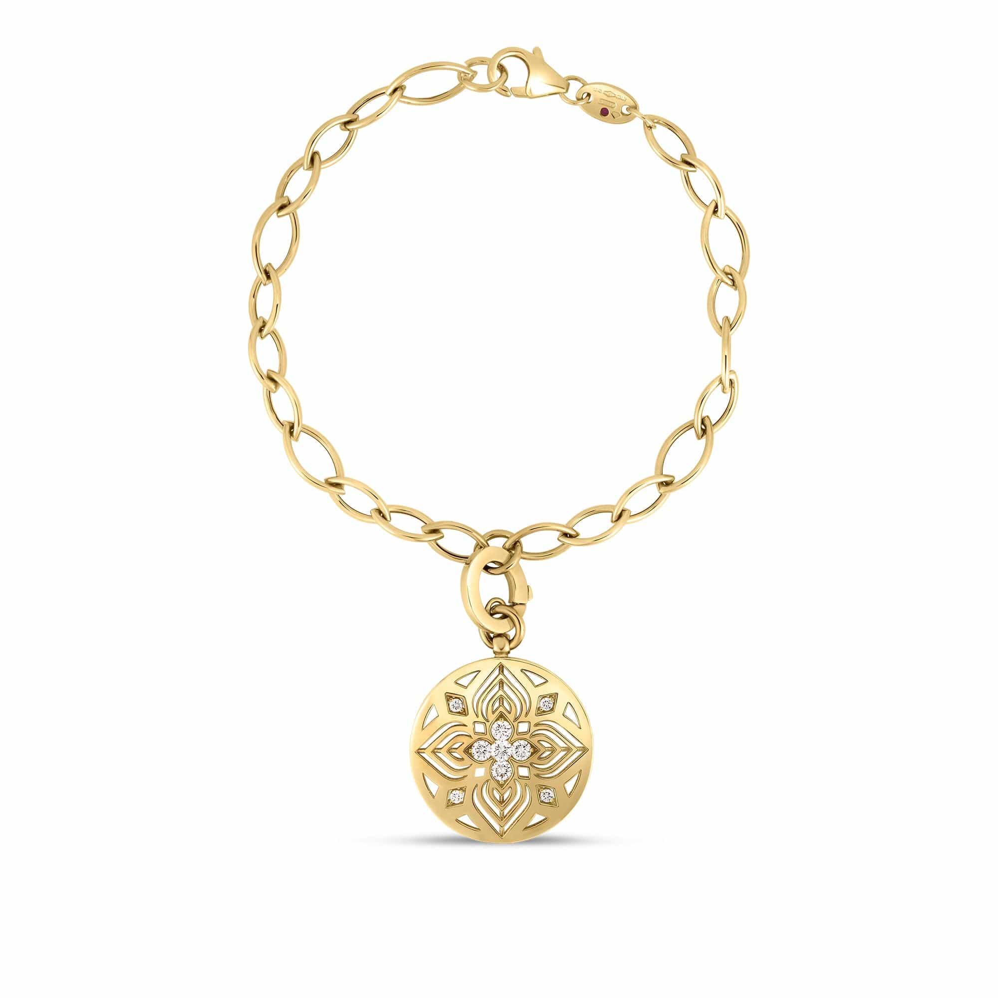 Roberto Coin 18K Yellow Gold Arabesque Diamond Flower Bracelet