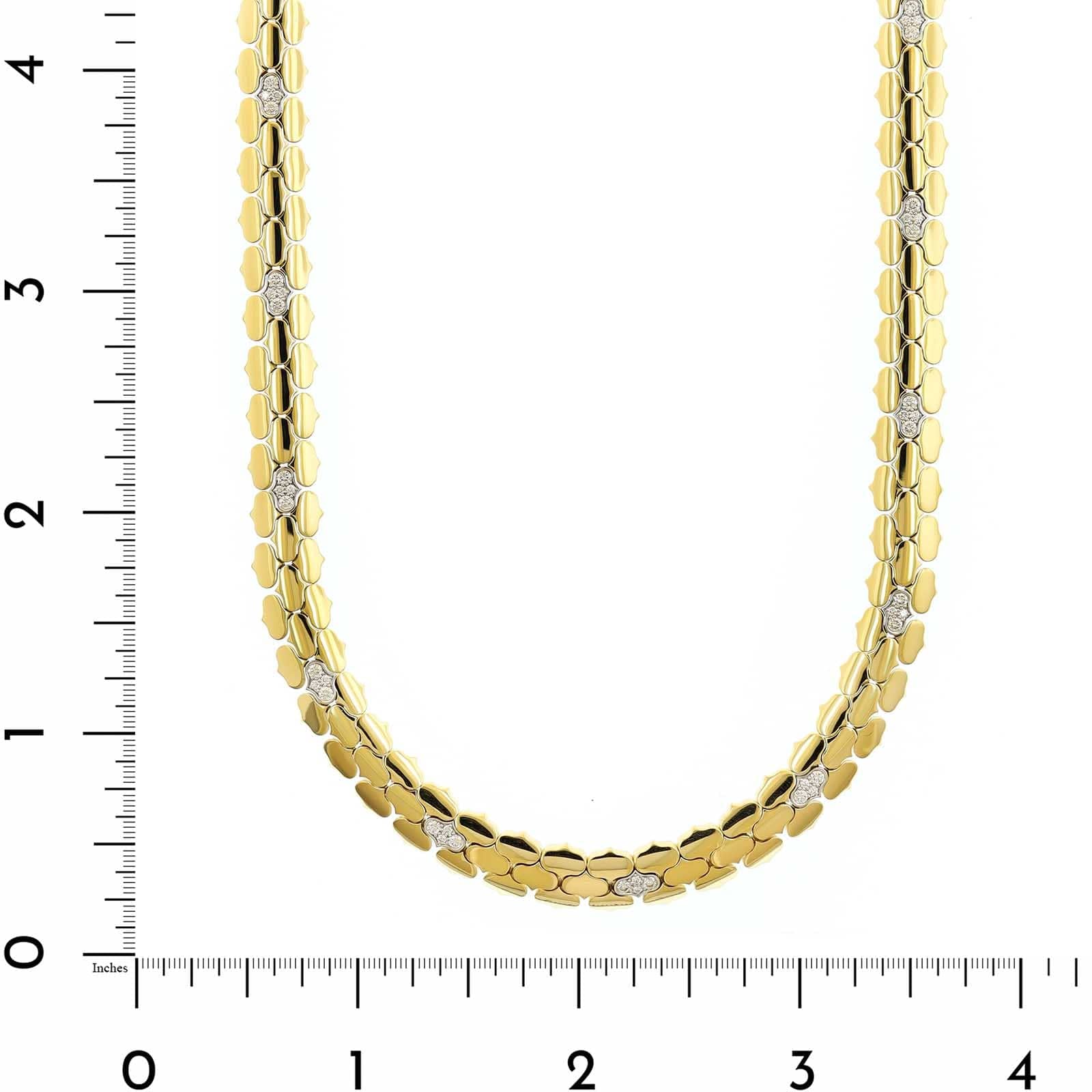 Roberto Coin 18K Yellow Gold Cobra Diamond Collar Necklace - Image 4