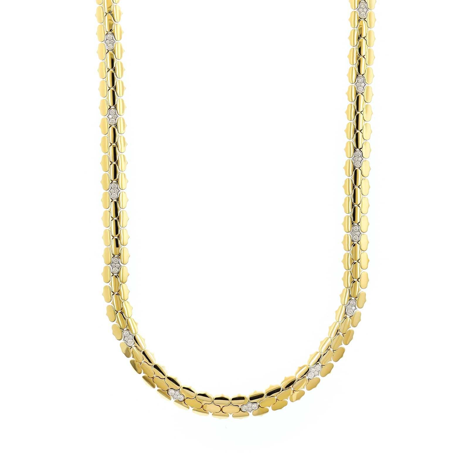 Roberto Coin 18K Yellow Gold Cobra Diamond Collar Necklace - Image 5