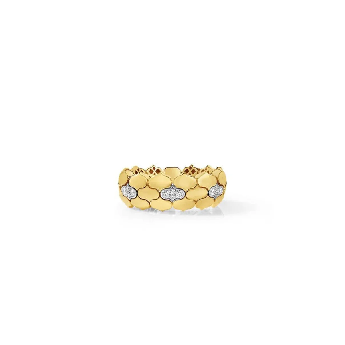 Roberto Coin 18K Yellow Gold Cobra Diamond Flexible Ring