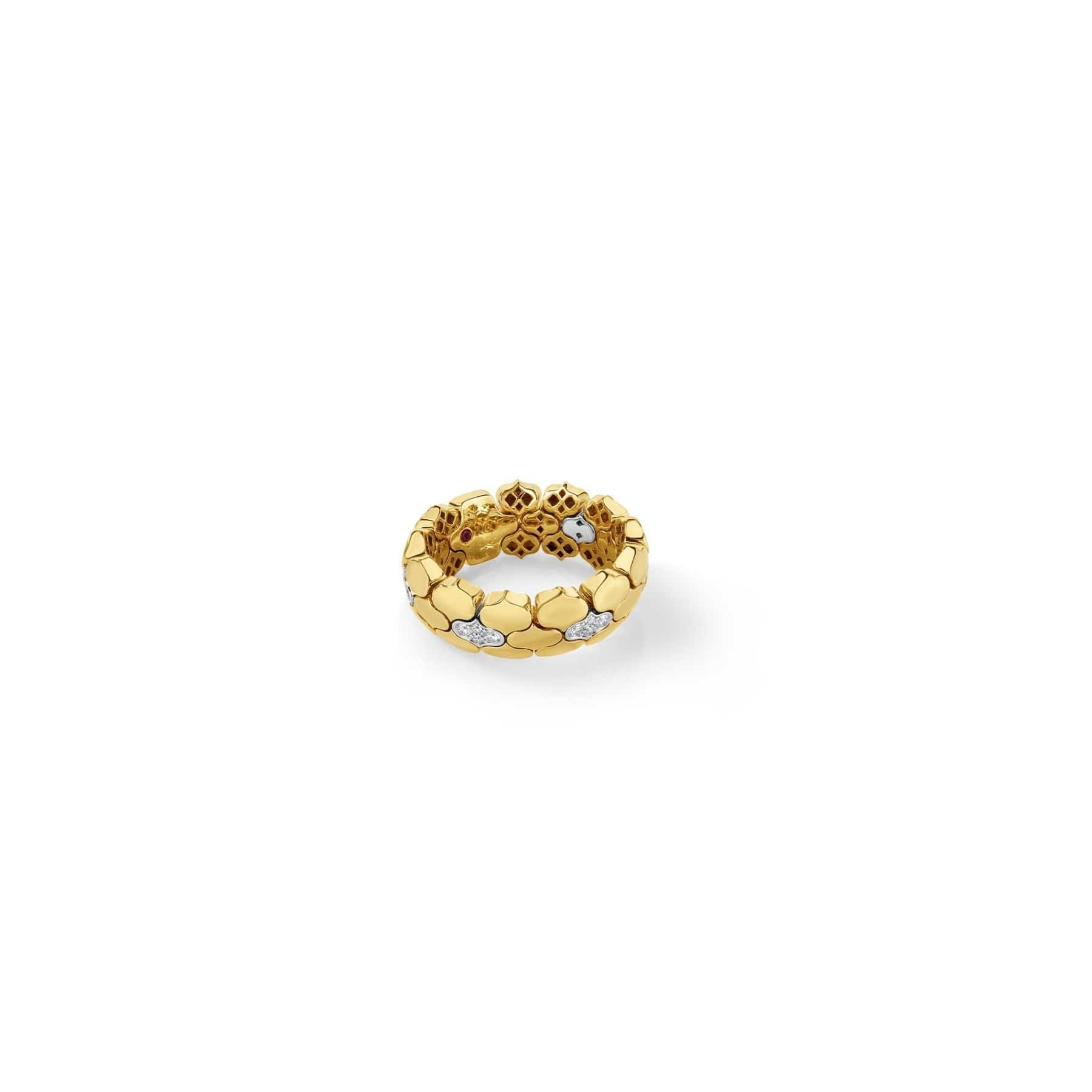 Roberto Coin 18K Yellow Gold Cobra Diamond Flexible Ring - Image 2