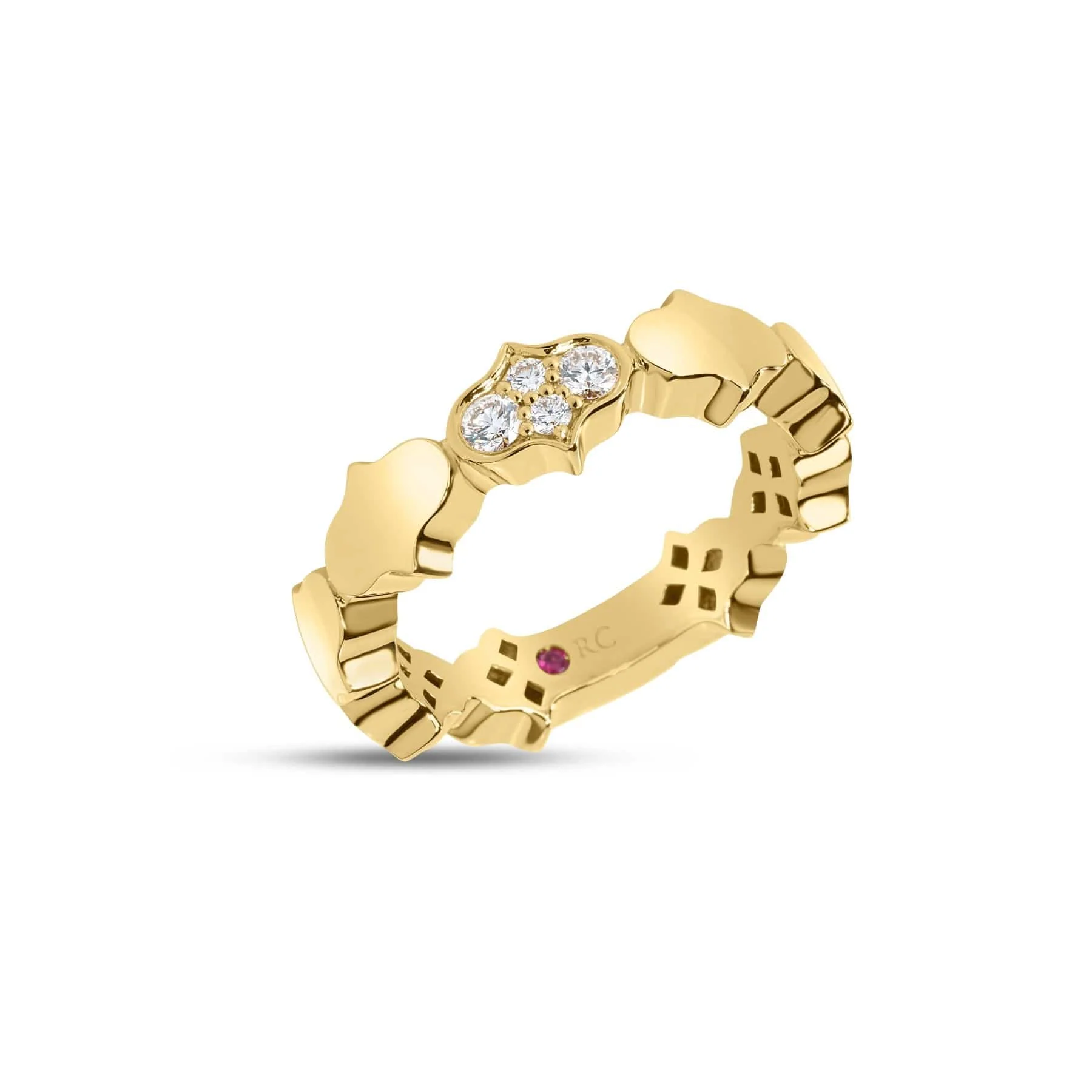Roberto Coin 18K Yellow Gold Cobra Diamond Ring - Image 2