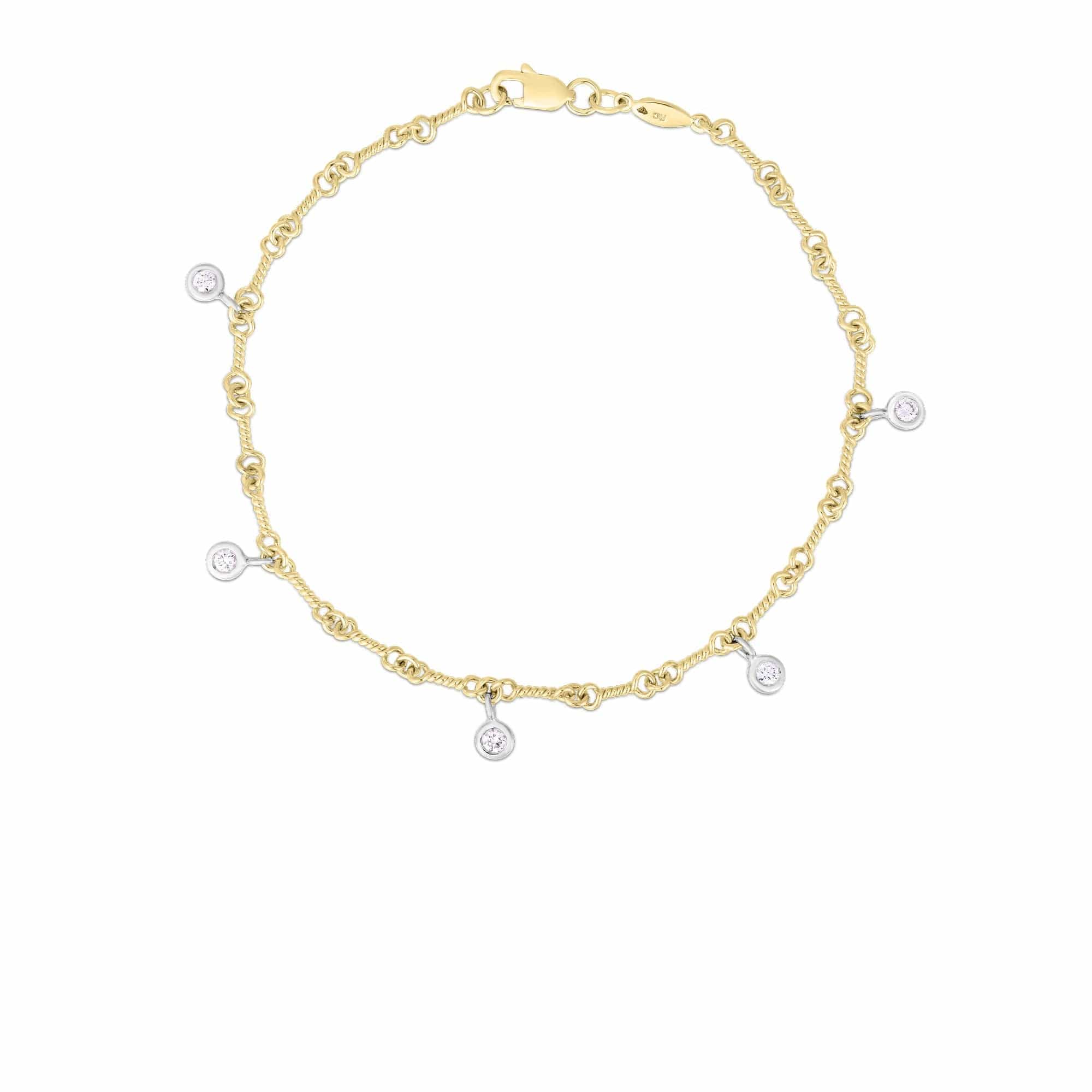 Roberto Coin 18K Yellow Gold Diamond By The Inch Dangle Bracelet - Image 2