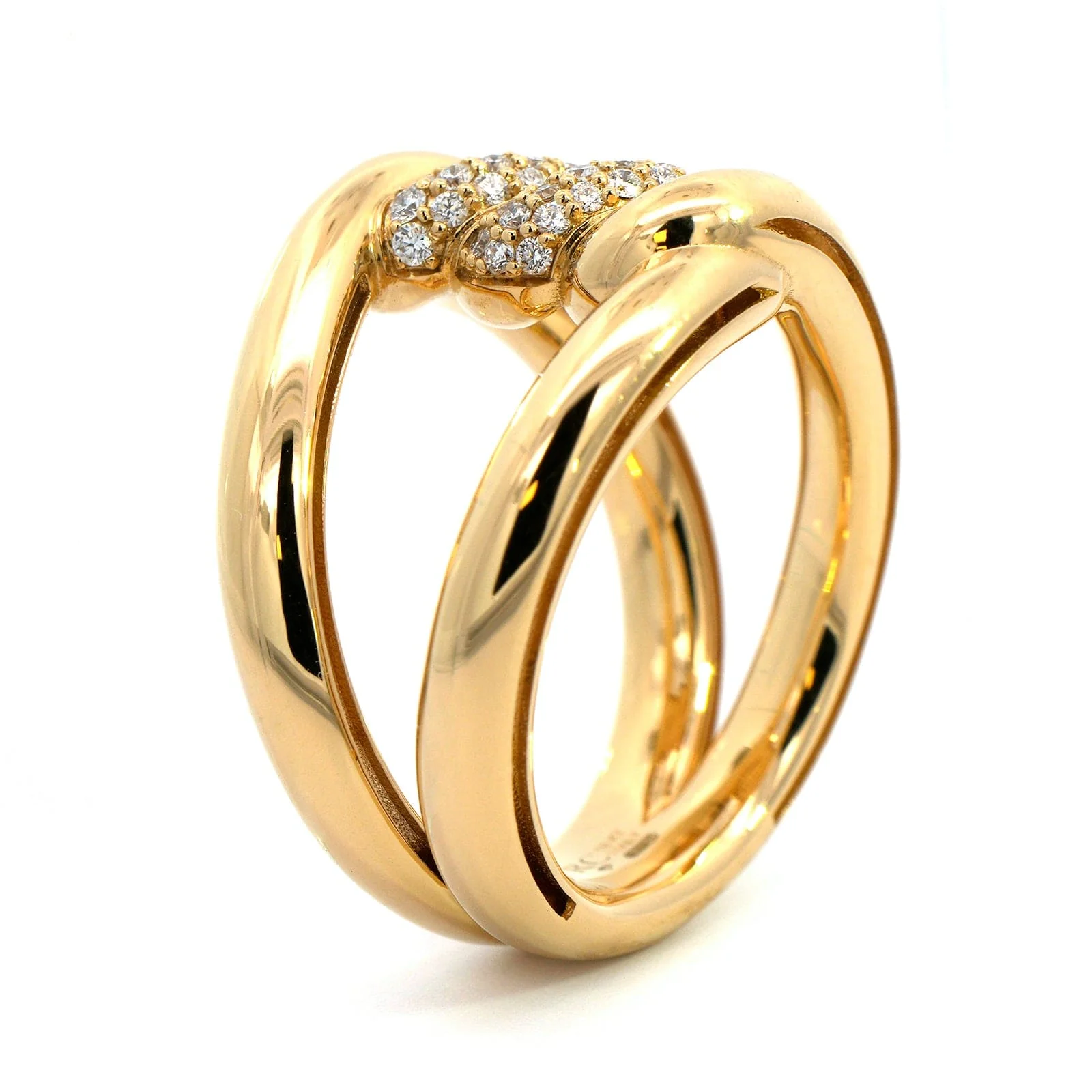 Roberto Coin 18K Yellow Gold Diamond Cialoma Twist Ring - Image 2
