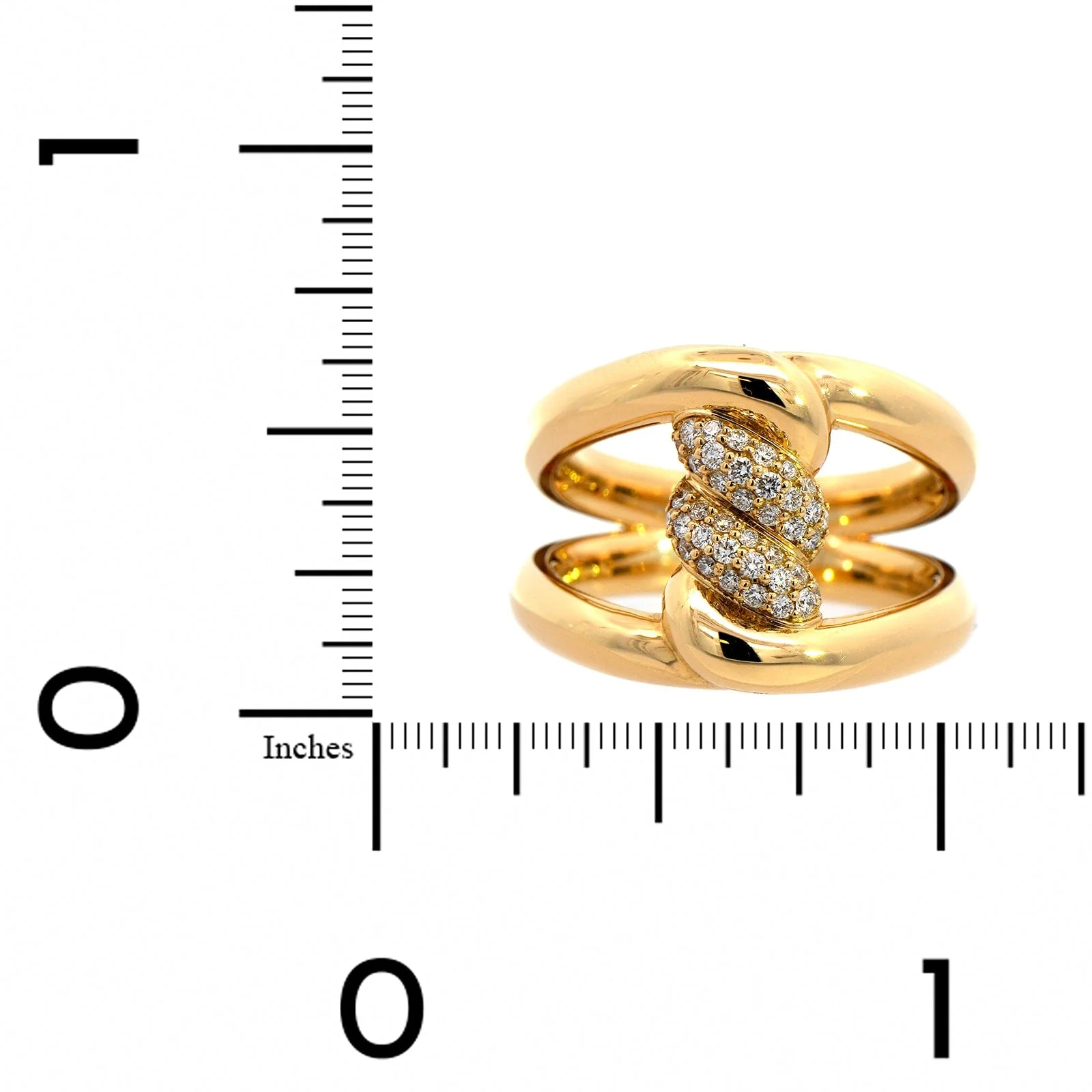 Roberto Coin 18K Yellow Gold Diamond Cialoma Twist Ring - Image 3