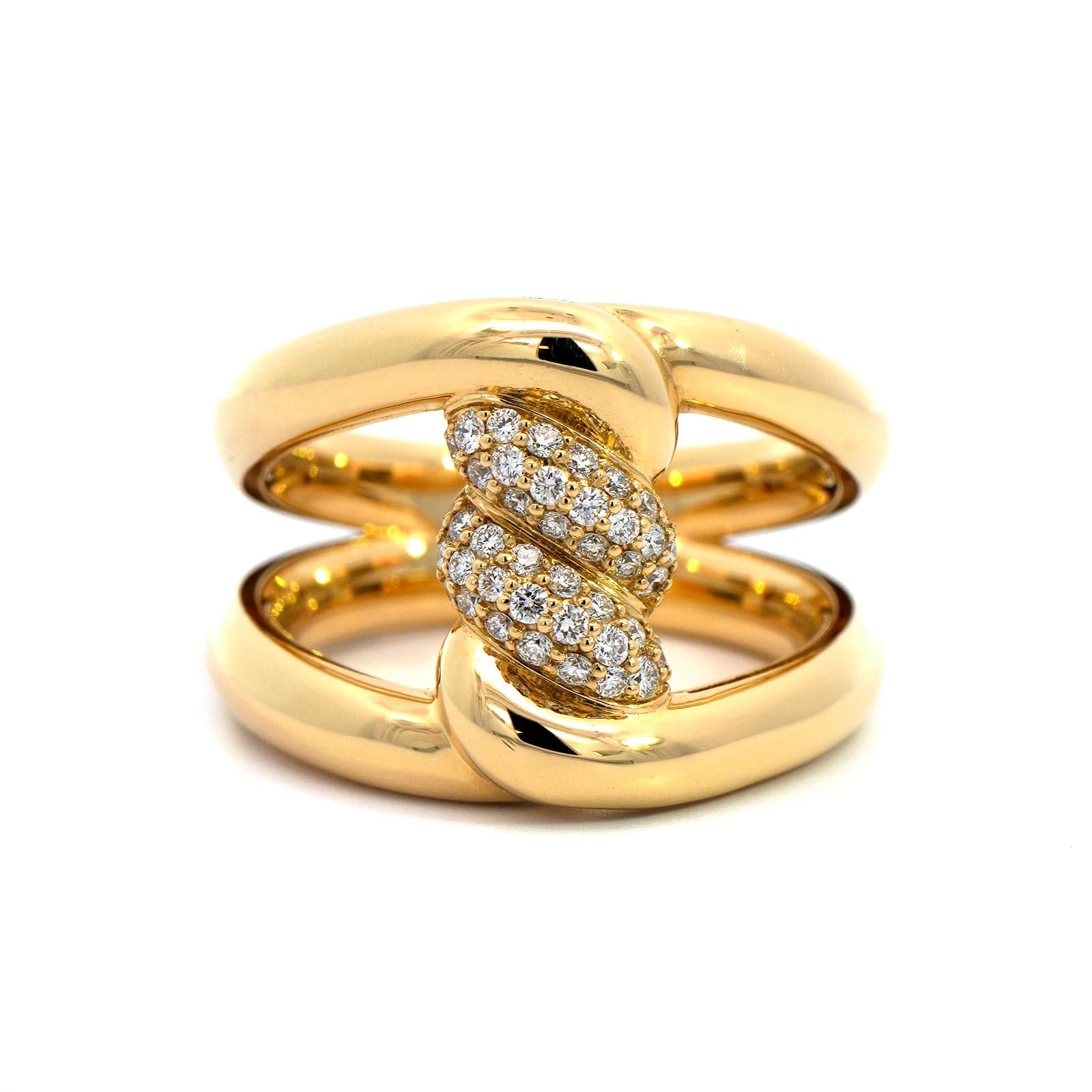 Roberto Coin 18K Yellow Gold Diamond Cialoma Twist Ring - Image 4