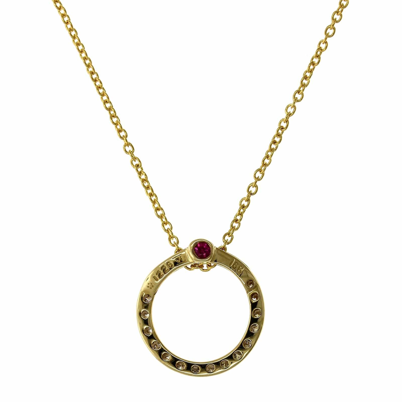 Roberto Coin 18K Yellow Gold Diamond Circle Necklace - Image 2