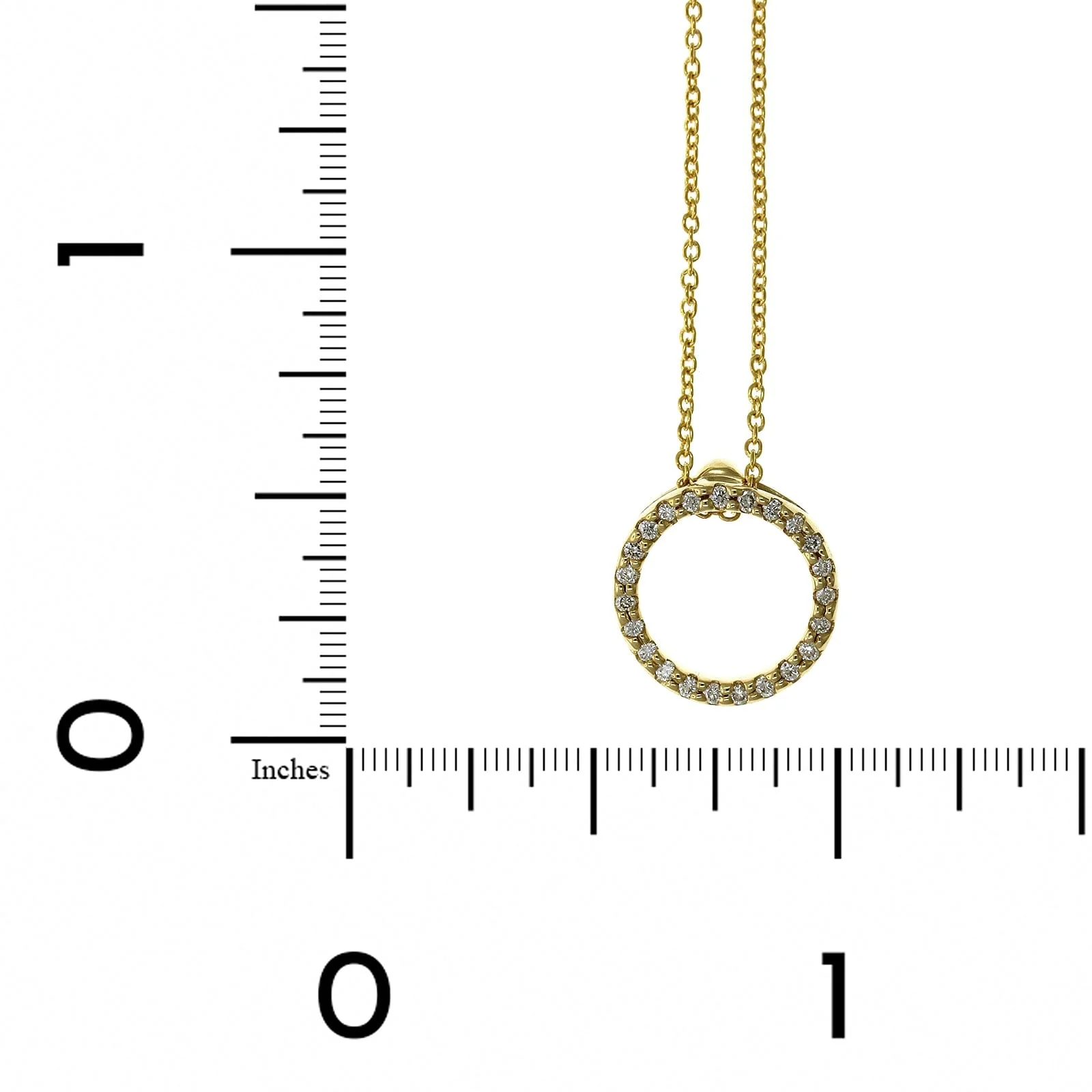Roberto Coin 18K Yellow Gold Diamond Circle Necklace - Image 4