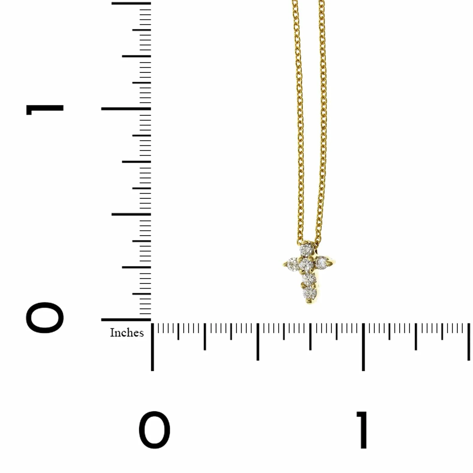 Roberto Coin 18K Yellow Gold Diamond Cross Necklace - Image 4