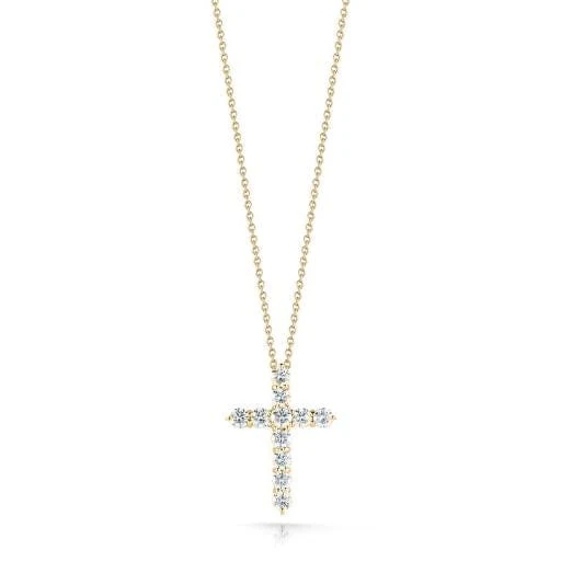 Roberto Coin 18K Yellow Gold Diamond Cross Pendant Necklace