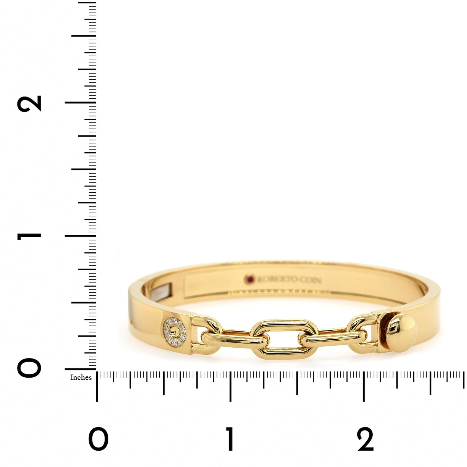 Roberto Coin 18K Yellow Gold Diamond Navarra Chain Bangle - Image 3