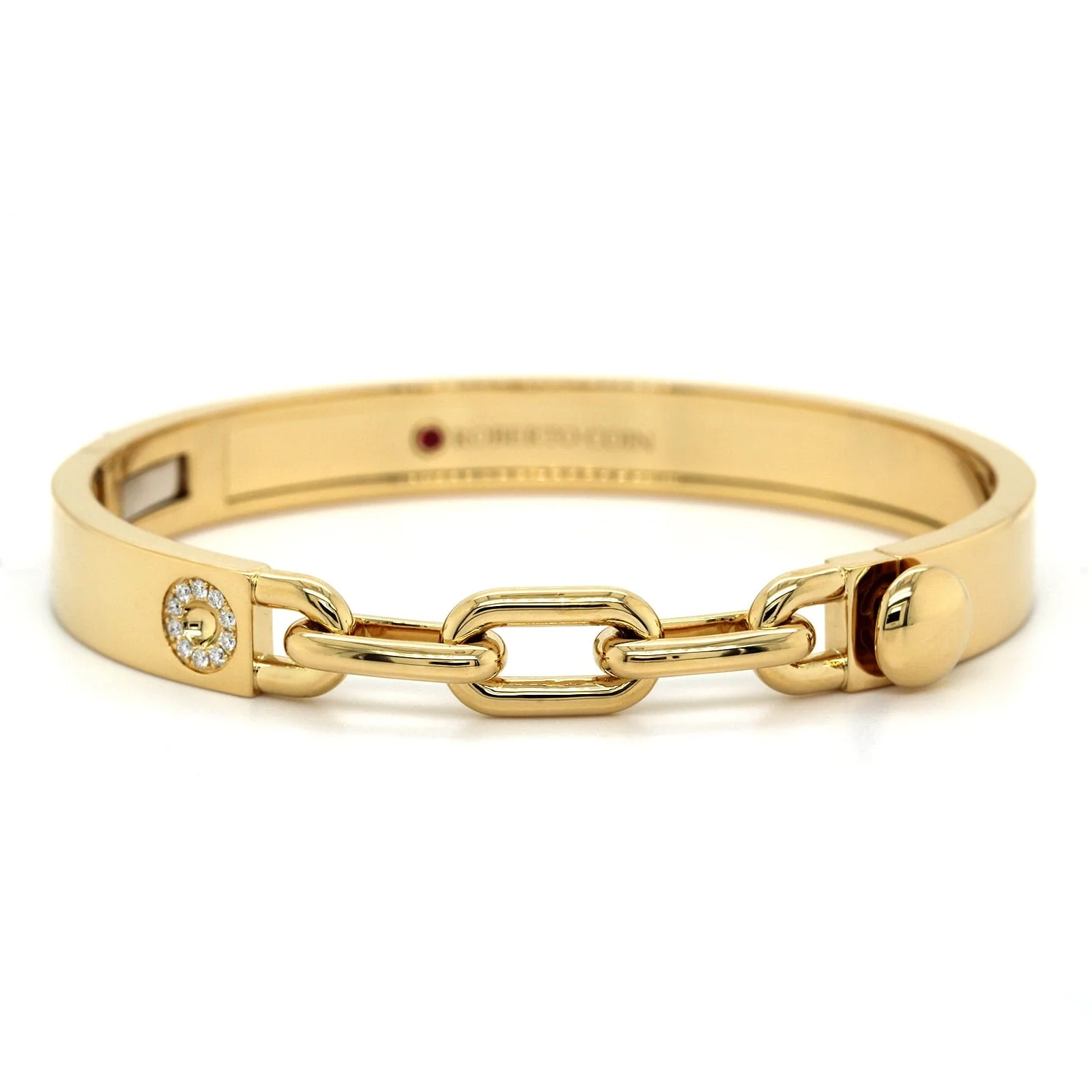 Roberto Coin 18K Yellow Gold Diamond Navarra Chain Bangle - Image 4