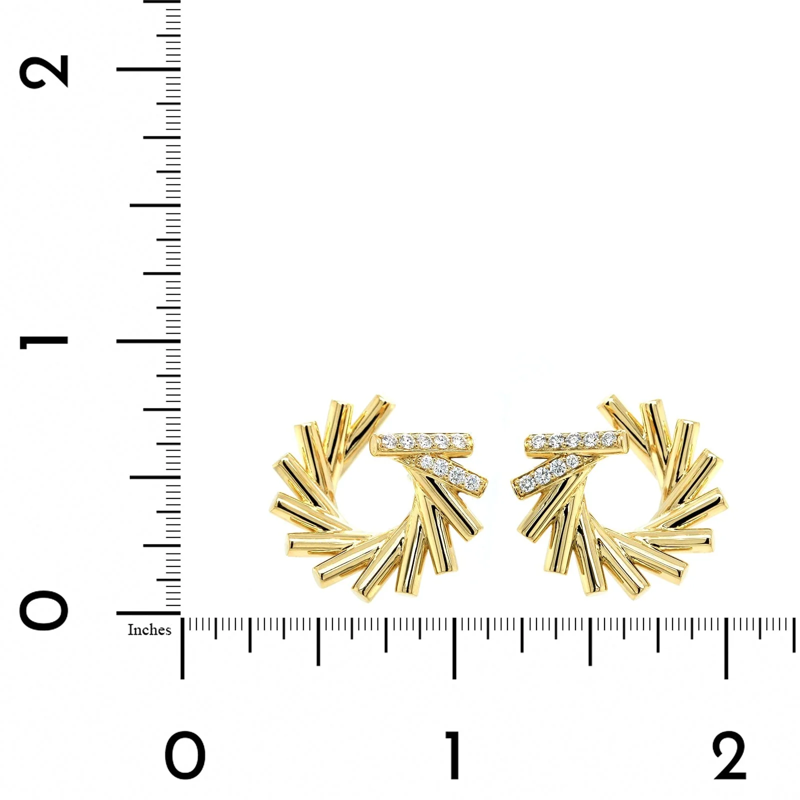 Roberto Coin 18K Yellow Gold Domino Diamond Earrings - Image 2
