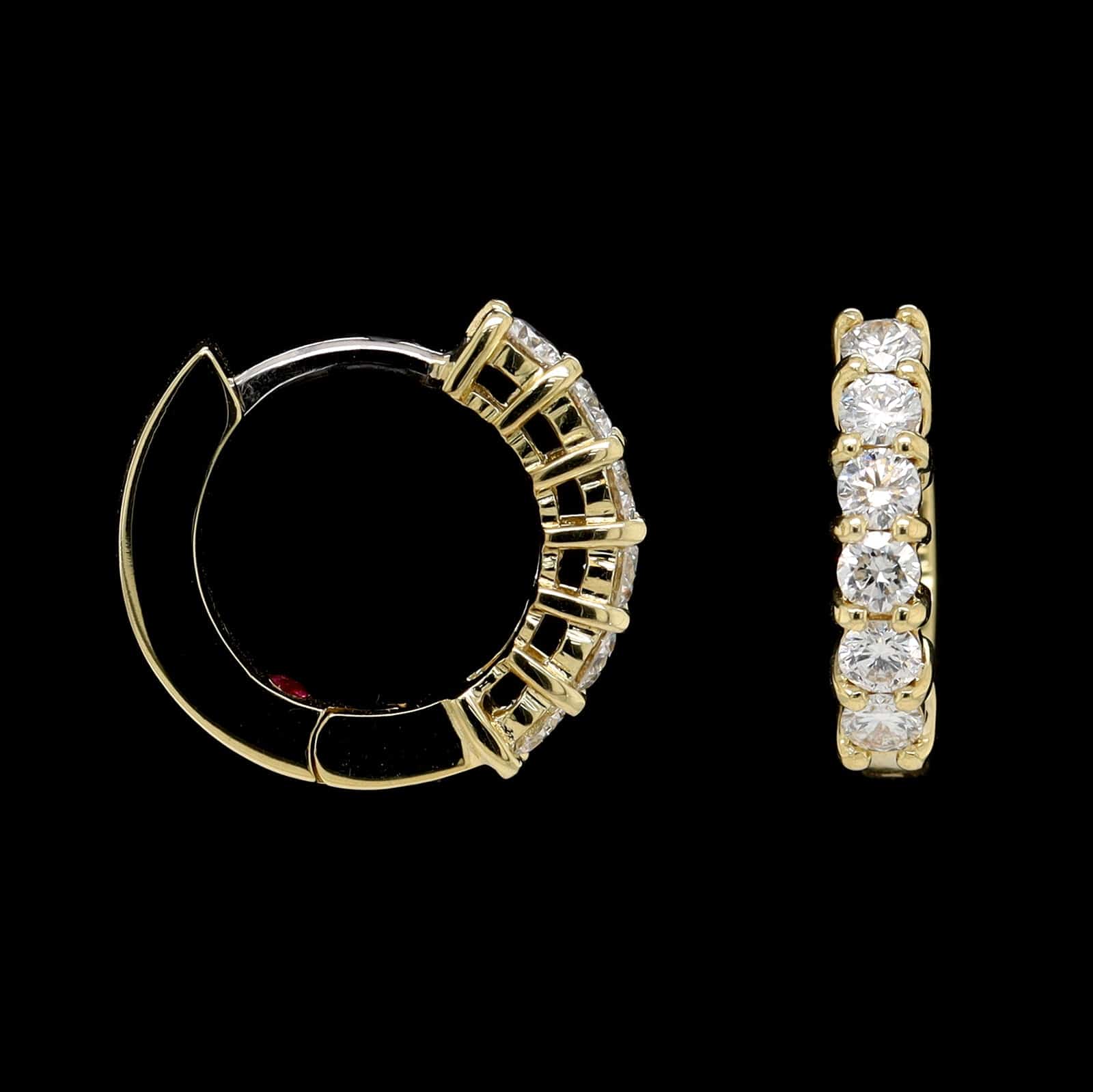 Roberto Coin 18K Yellow Gold Estate Diamond Huggie Hoop Earrings