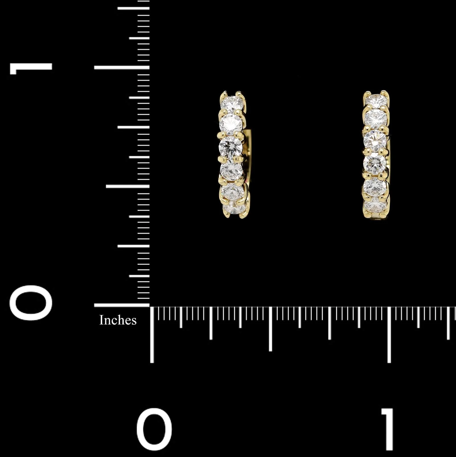 Roberto Coin 18K Yellow Gold Estate Diamond Huggie Hoop Earrings - Image 2