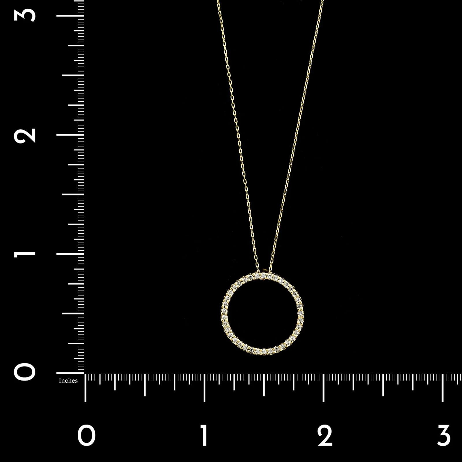 Roberto Coin 18K Yellow Gold Estate Diamond Pave Circle Necklace - Image 4
