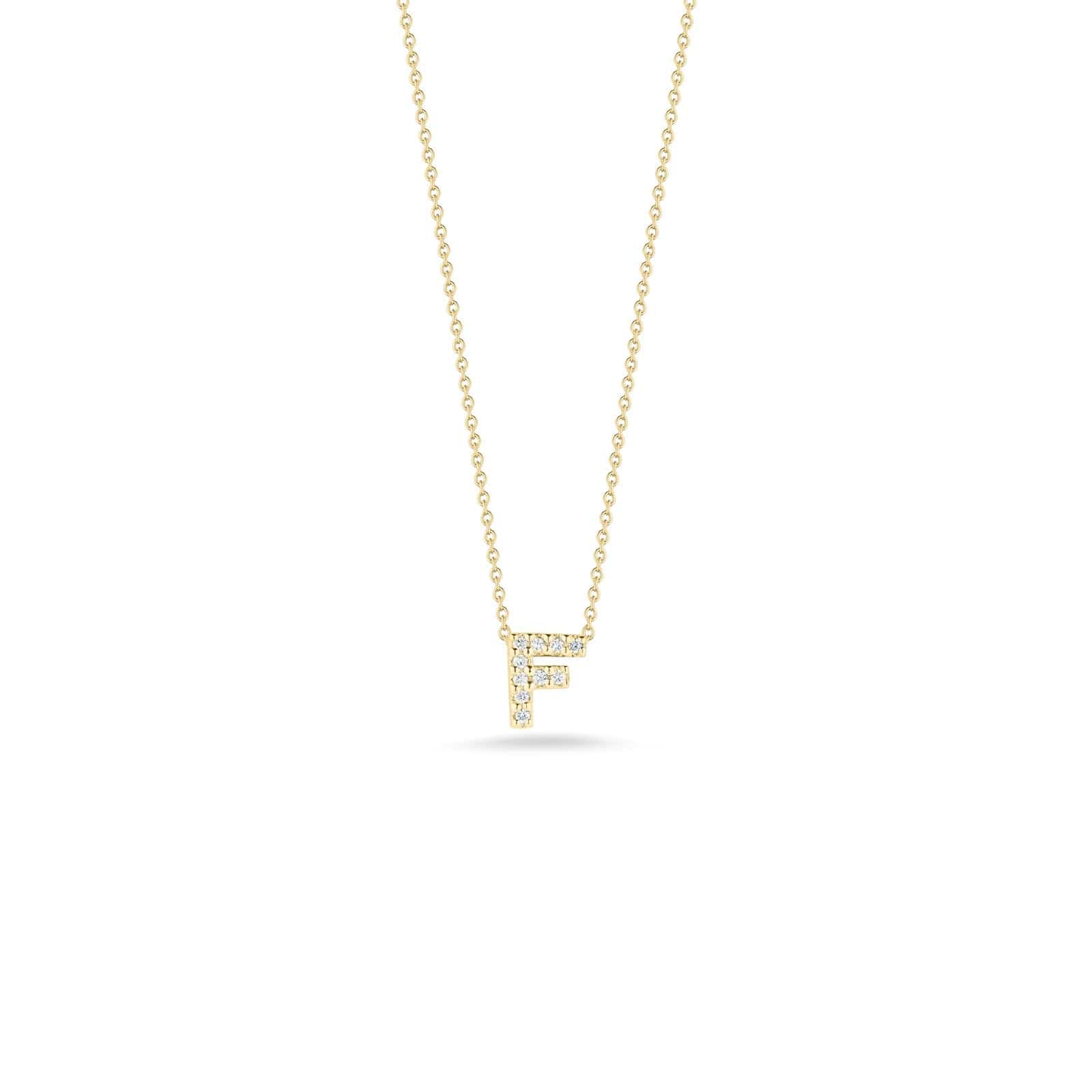 Roberto Coin 18K Yellow Gold "F" Initial Diamond Necklace