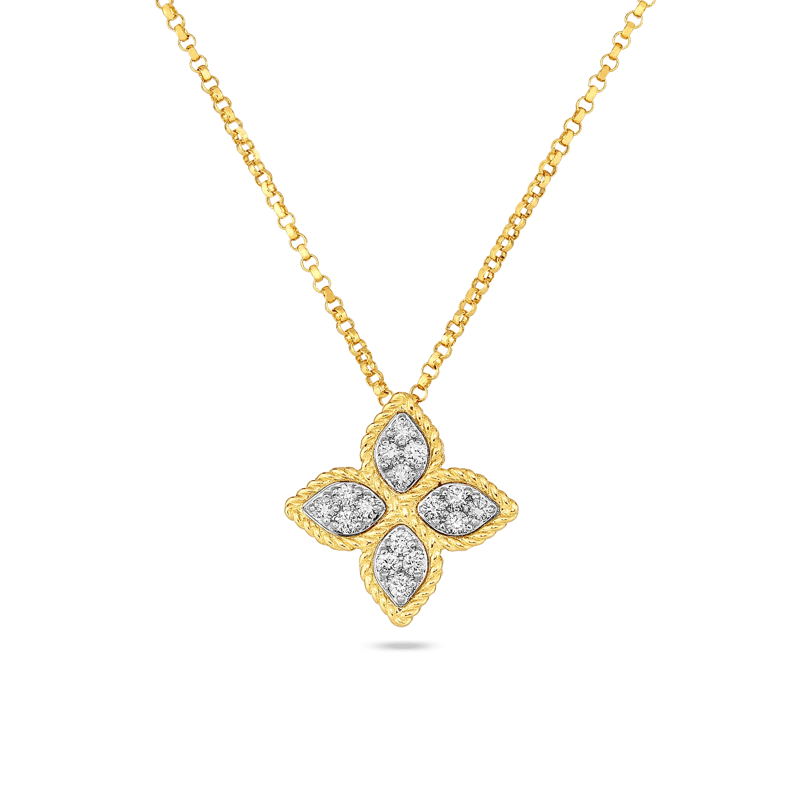 Roberto Coin 18K Yellow Gold Flower Diamond Pendant