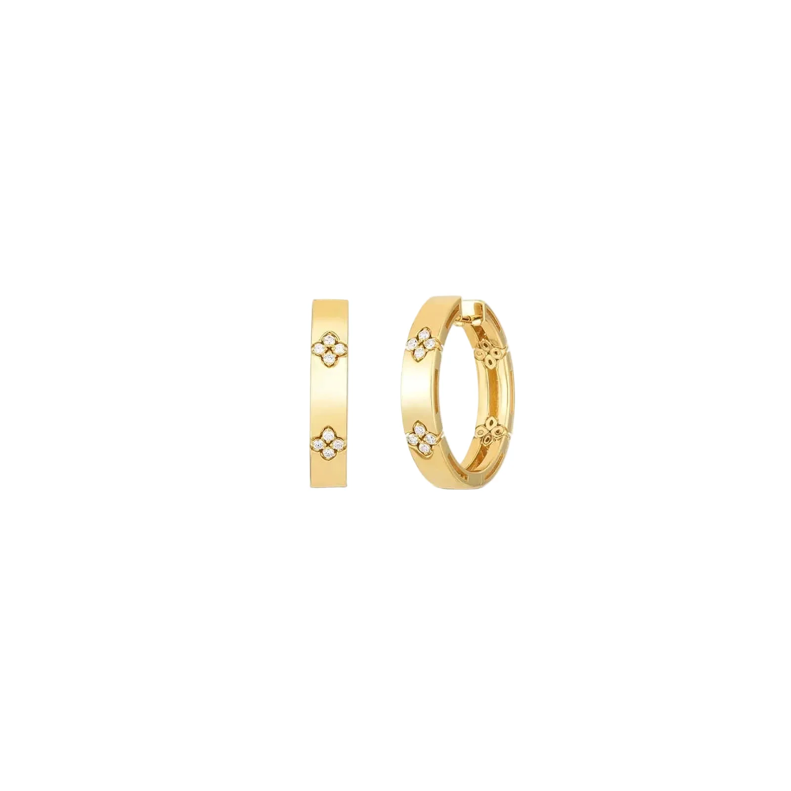 Roberto Coin 18K Yellow Gold Love In Verona Diamond Hoop Earrings