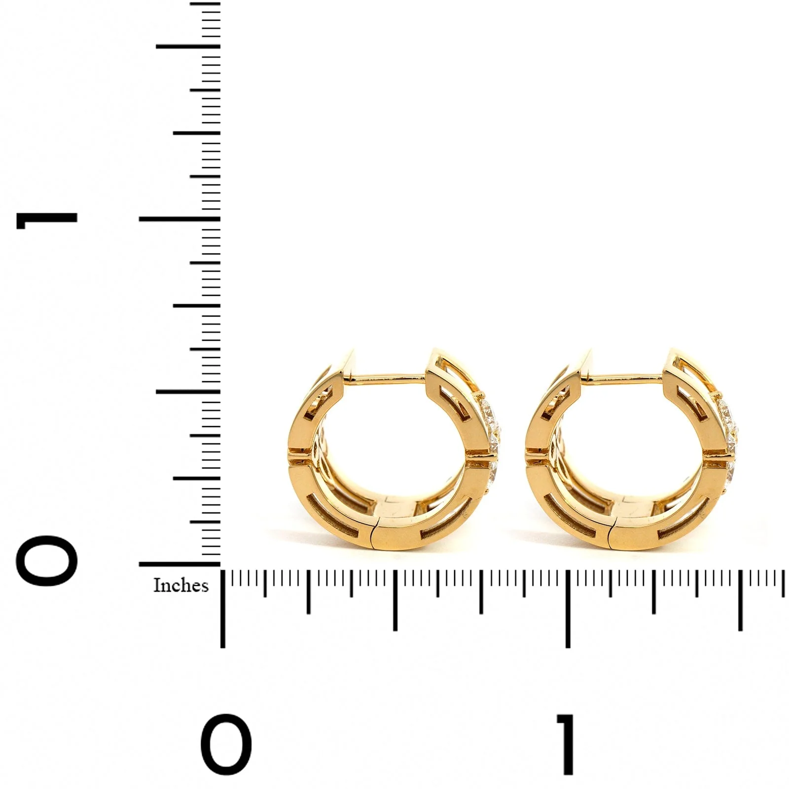 Roberto Coin 18K Yellow Gold "Love in Verona" Diamond Huggie Earrings - Image 2
