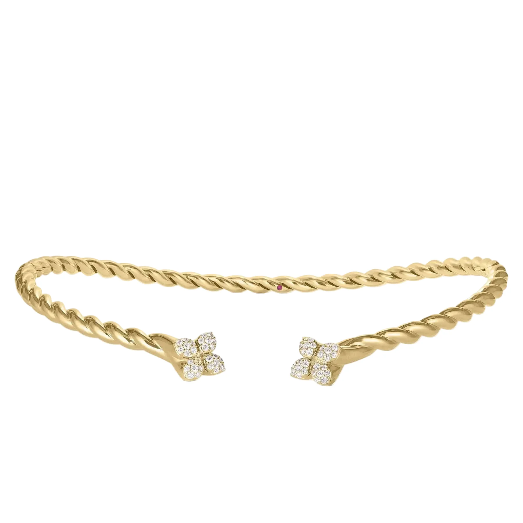 Roberto Coin 18K Yellow Gold Love In Verona Diamond Twist Collar Necklace