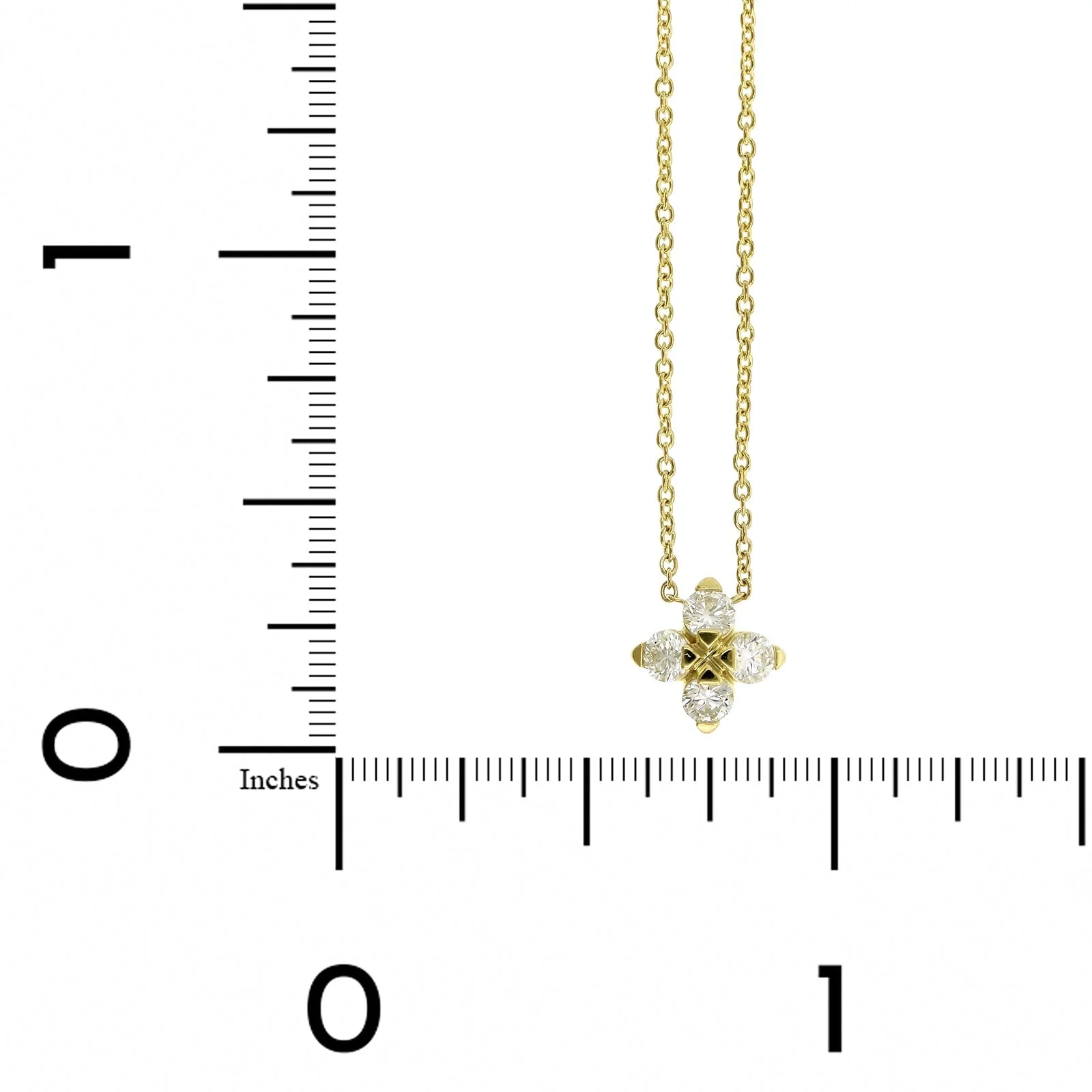 Roberto Coin 18K Yellow Gold "Love In Verona" Small Flower Diamond Necklace - Image 4