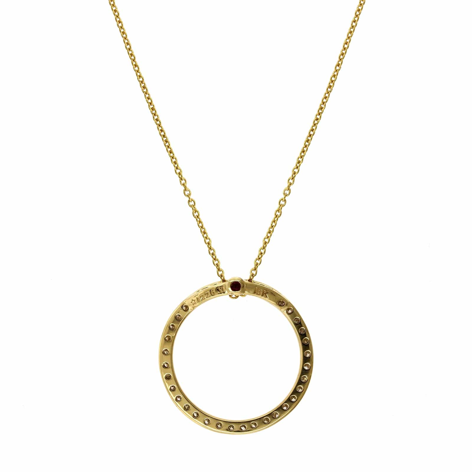 Roberto Coin 18K Yellow Gold Medium Diamond Circle Necklace - Image 3