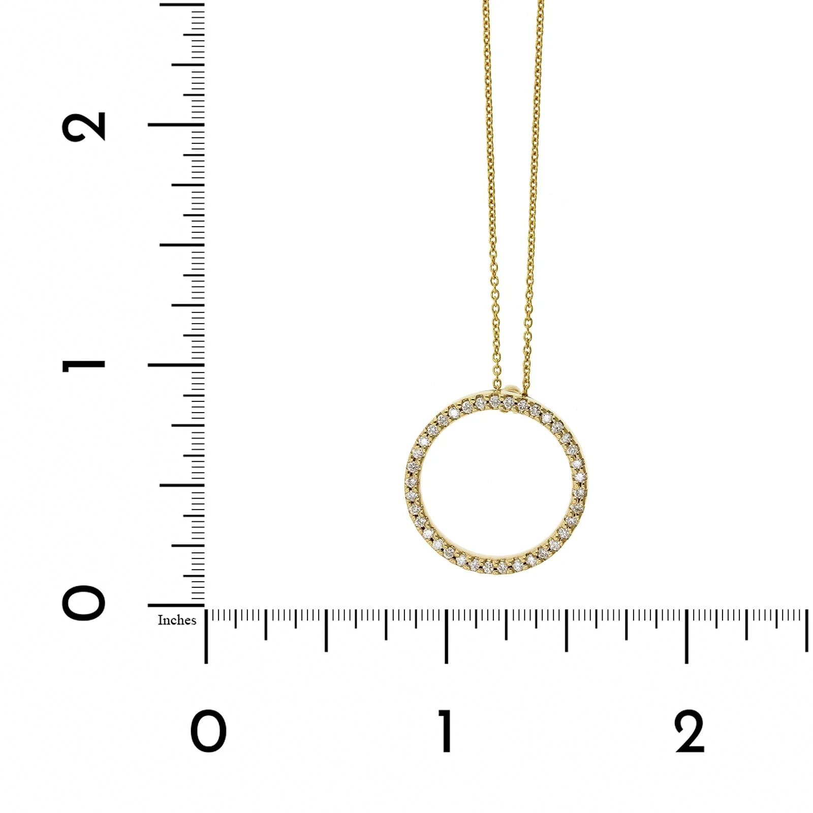 Roberto Coin 18K Yellow Gold Medium Diamond Circle Necklace - Image 5