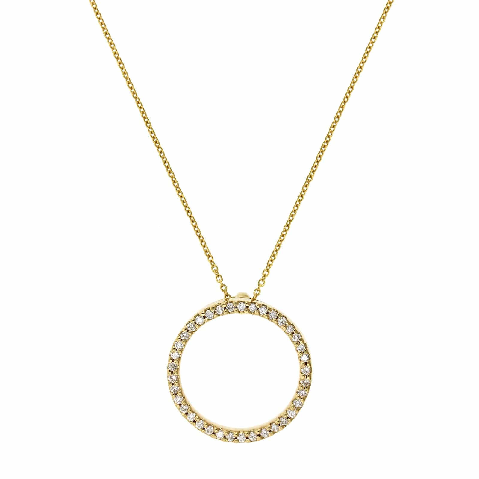 Roberto Coin 18K Yellow Gold Medium Diamond Circle Necklace - Image 6