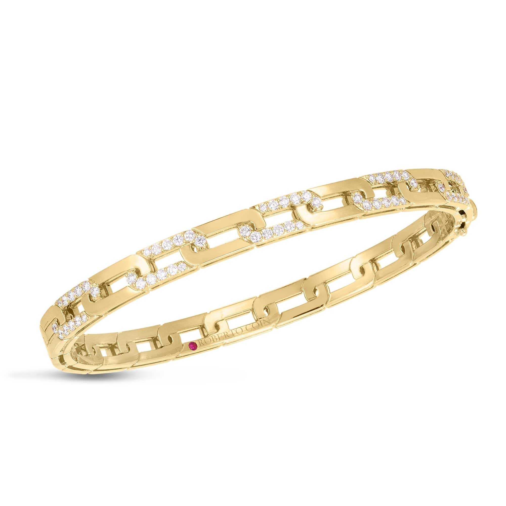 Roberto Coin 18K Yellow Gold Navarra Diamond Bangle Bracelet