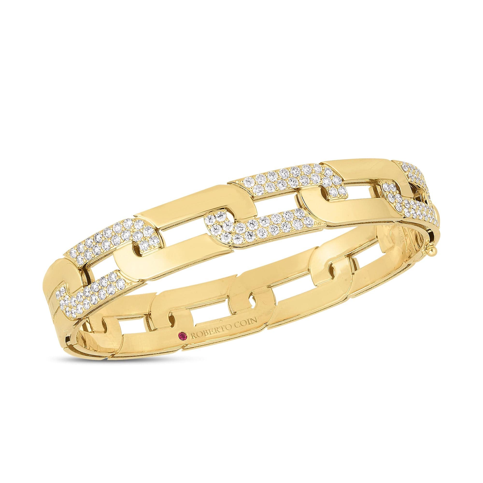 Roberto Coin 18K Yellow Gold Navarra Diamond Link Bracelet