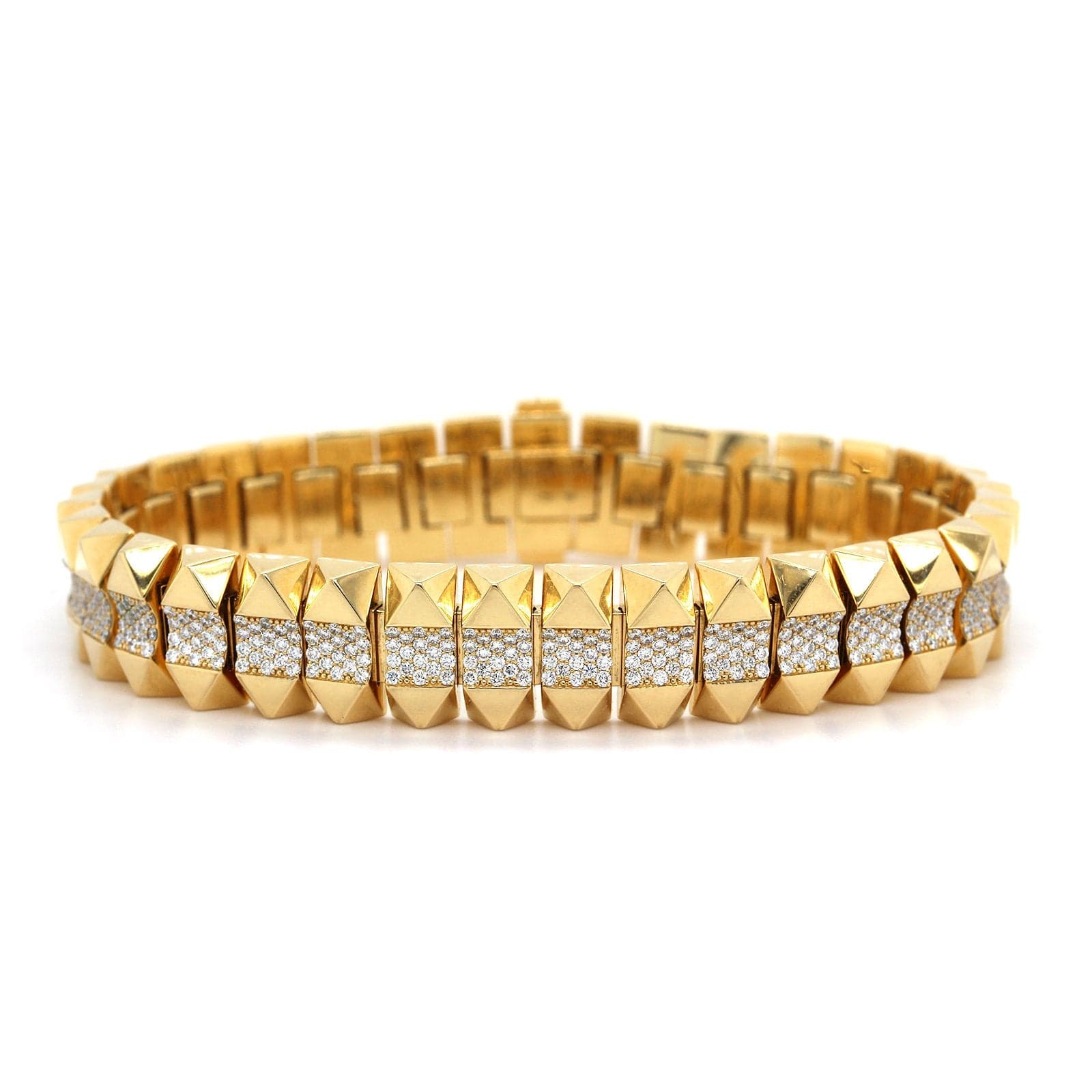 Roberto Coin 18K Yellow Gold Obelisco Flexible Diamond Bangle Bracelet