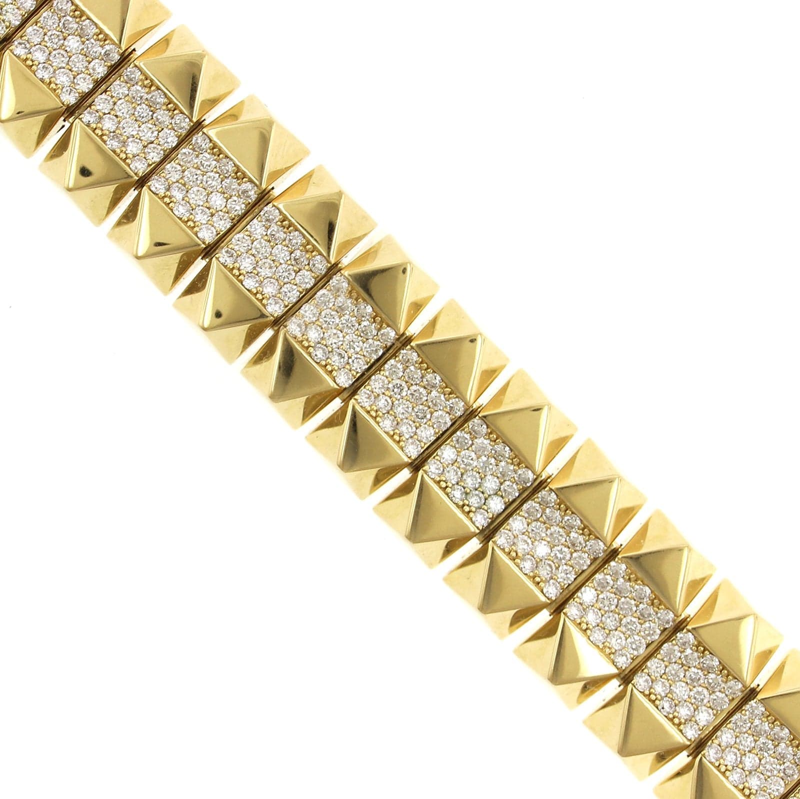 Roberto Coin 18K Yellow Gold Obelisco Flexible Diamond Bangle Bracelet - Image 2