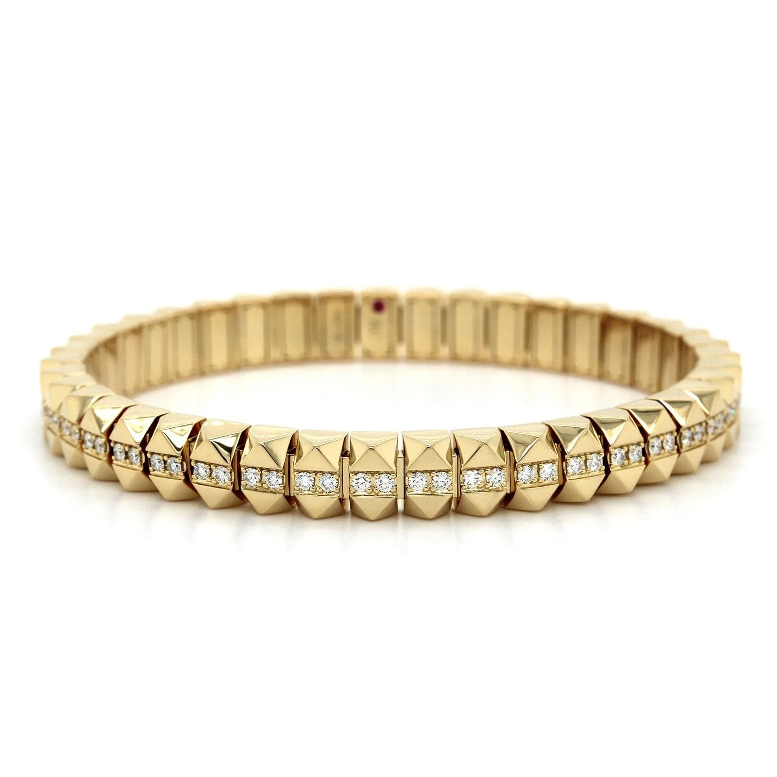 Roberto Coin 18K Yellow Gold Obelisco Flexible Stretch Bracelet - Image 4