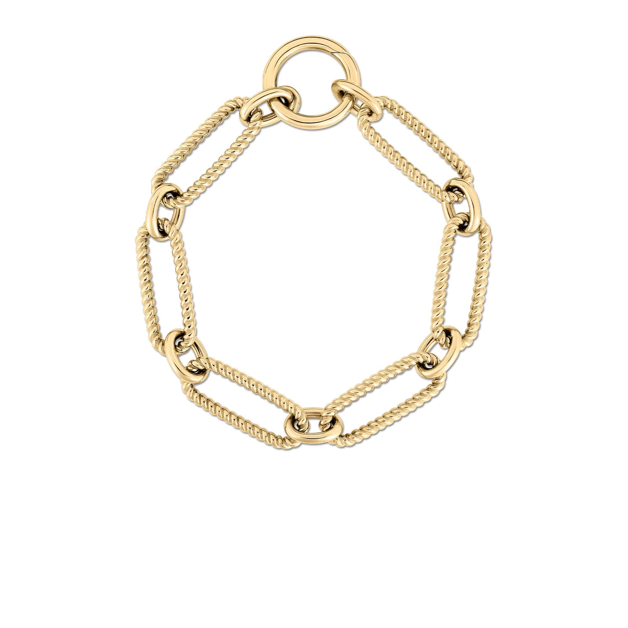 Roberto Coin 18K Yellow Gold Oro Beaded and Smooth Link Bracelet
