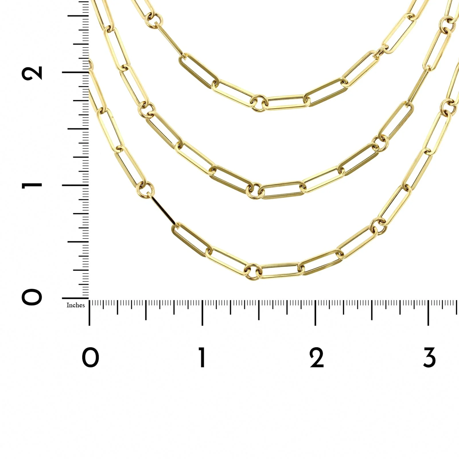 Roberto Coin 18K Yellow Gold Paperclip Triple Strand Bib Necklace - Image 3
