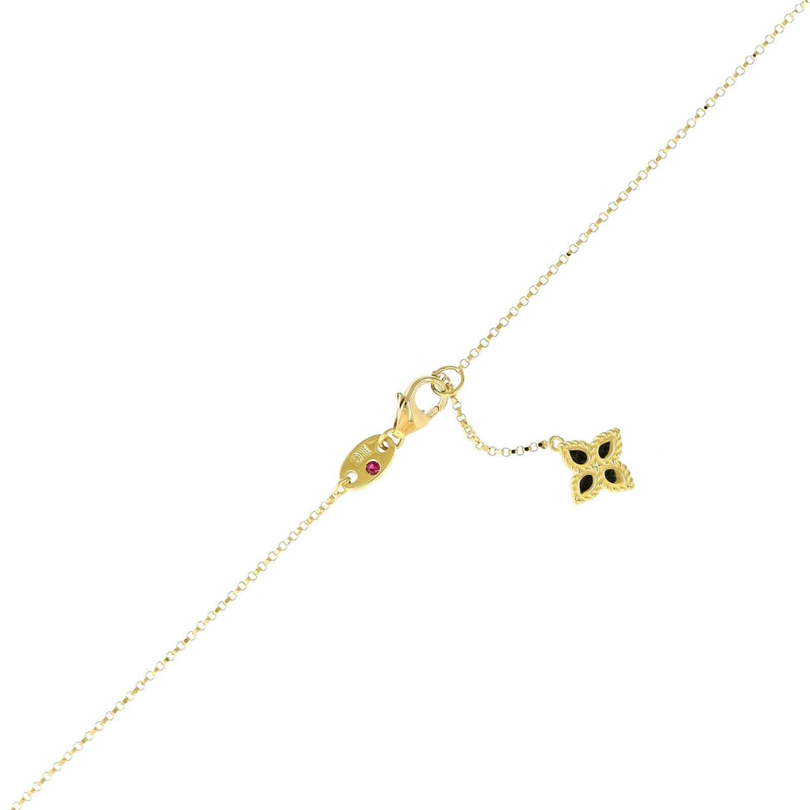 Roberto Coin 18K Yellow Gold Princess Flower Diamond Station Necklace - Image 3