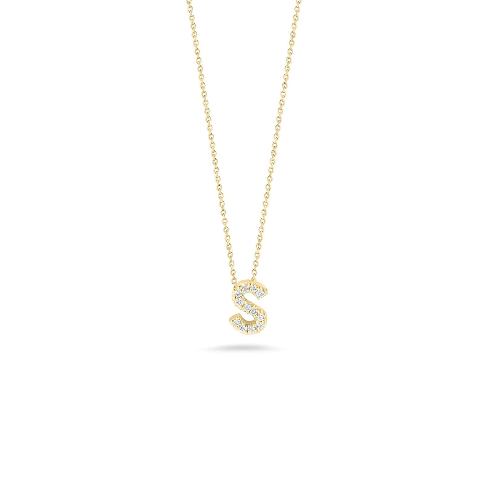 Roberto Coin 18K Yellow Gold "S" Initial Diamond Necklace