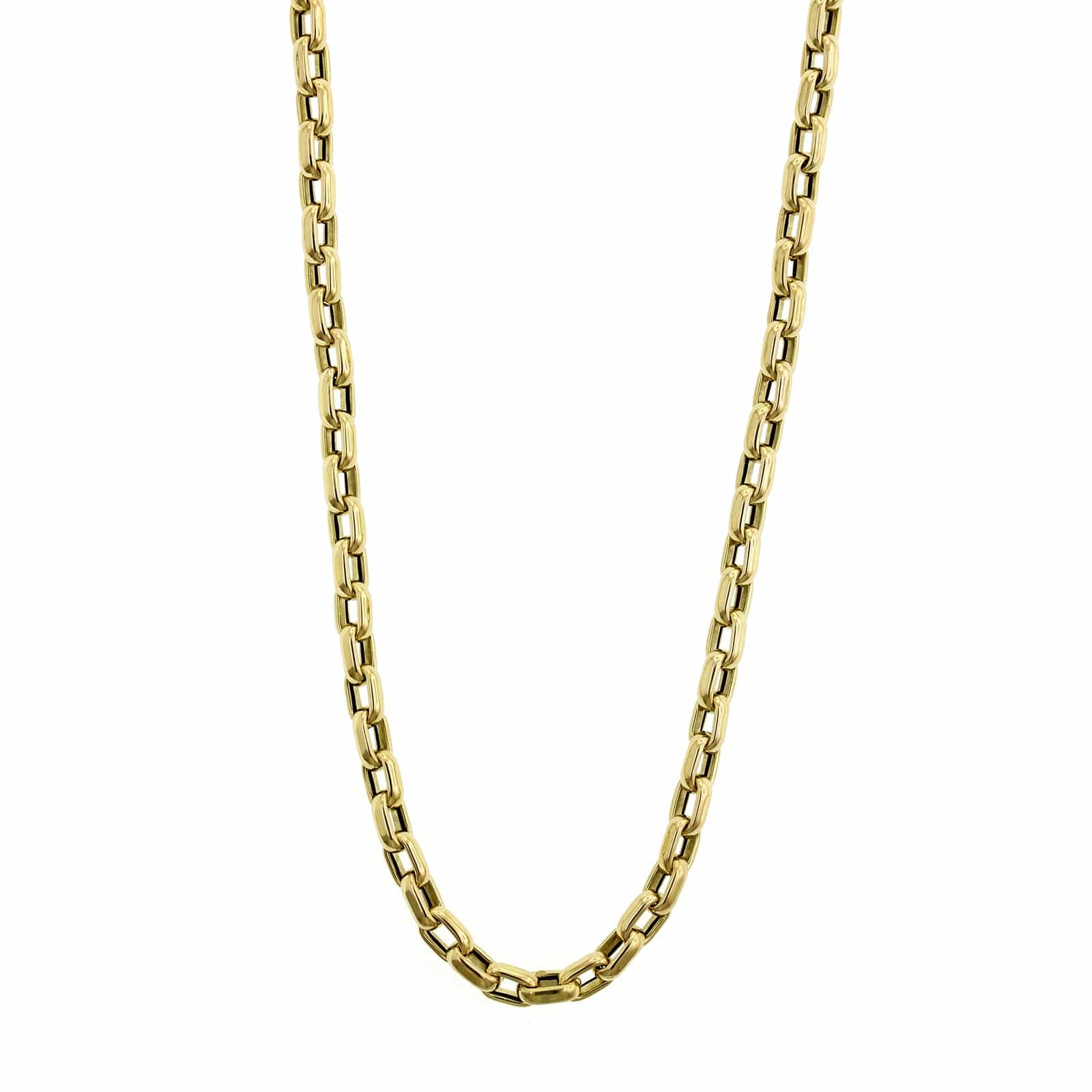 Roberto Coin 18K Yellow Gold Square Oval Link Chain Necklace - Image 4