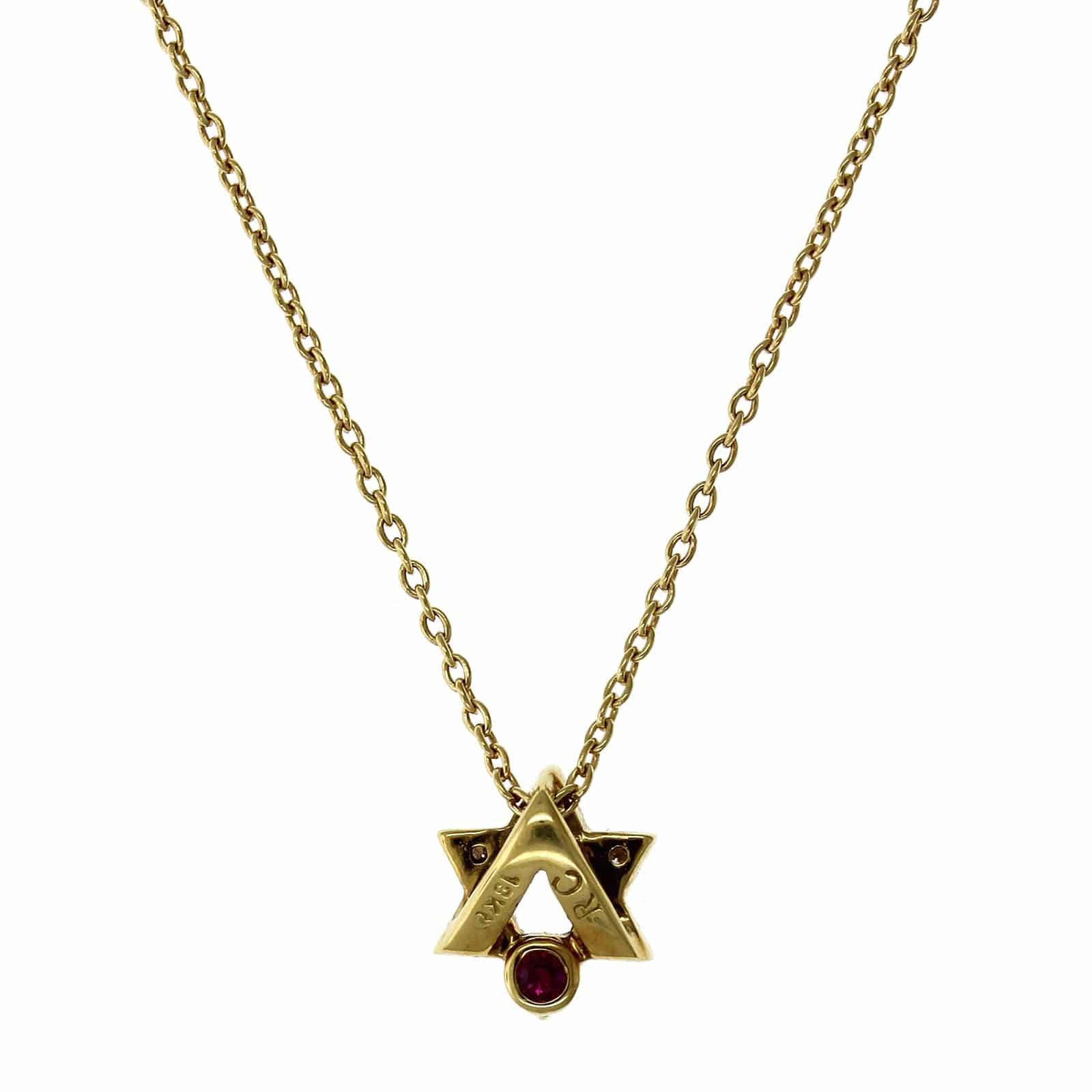 Roberto Coin 18K Yellow Gold Star of David Diamond Pendant - Image 2